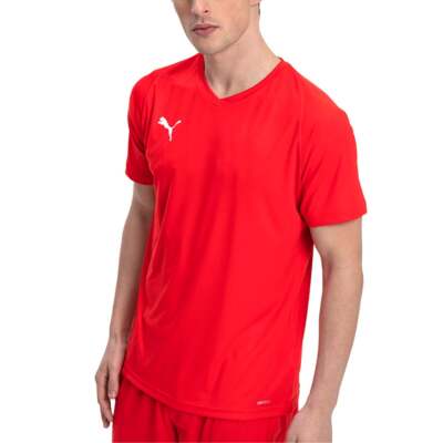 Футбольные бутсы Puma 703509-01 Mens Liga Core Logo V-образным вырезом с коротким рукавом из джерси