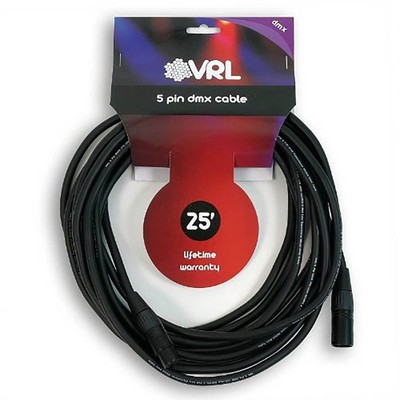VRL 5 Pin DMX DJ Light Cable Pack 2-100ft  2-50ft  2-25ft  4-10ft  4-5ft  4- 2ft