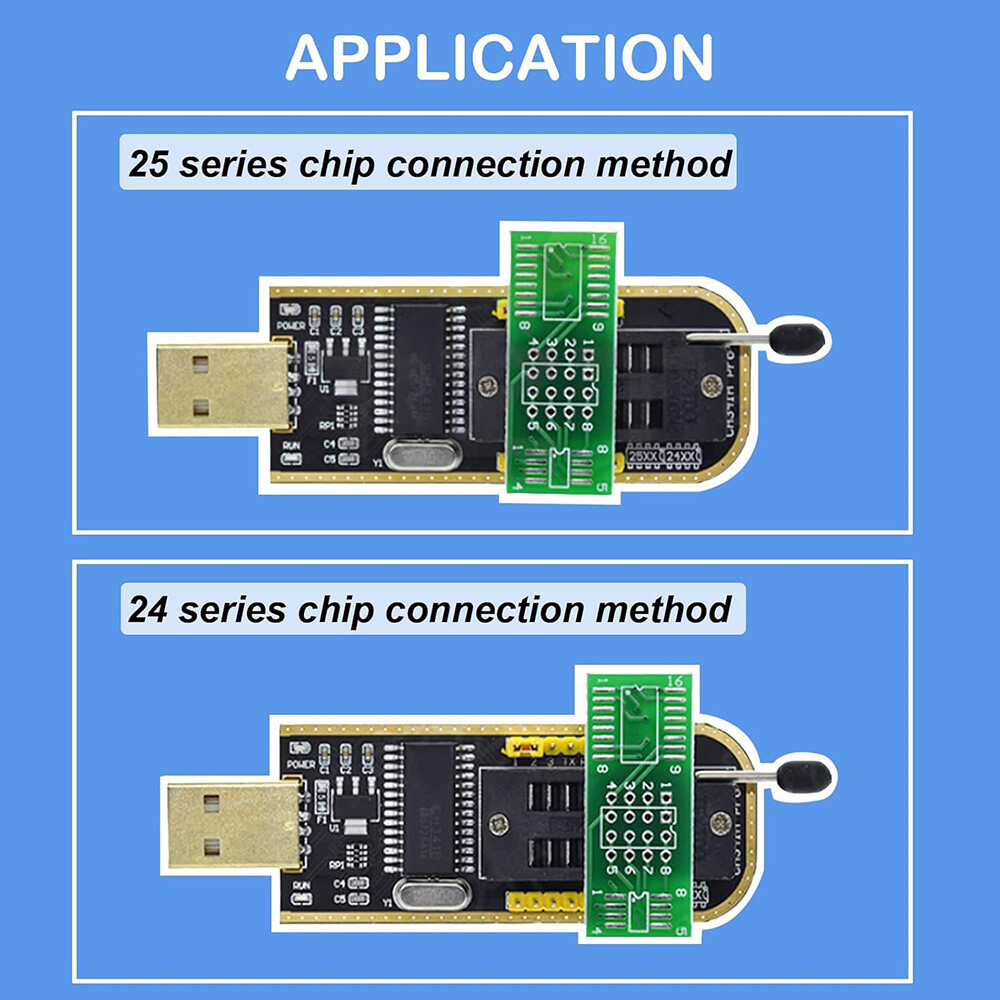 CH341A 24 25 Series EEPROM Flash BIOS USB Programmer Module + SOIC8 Test Clip