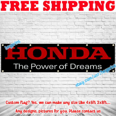 Honda Power Of Dreams Banner Flag 2x8 ft Car Racing Show Garage Wall Decor Sign
