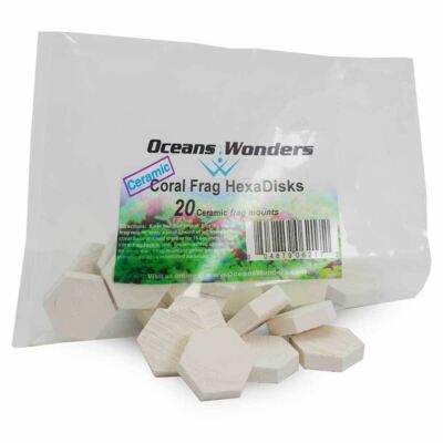 Ceramic Coral Frag HexaDisks 1.25'' (20 pc) - Oceans Wonders