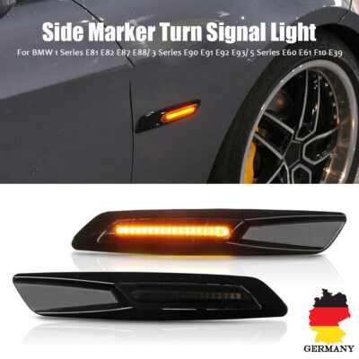 LED Seitenblinker Blinker Getönt Schwarz für BMW E82 E88 E60 E61 E90 E91 E92 E93