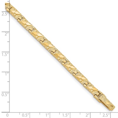 Pre-owned Superdealsforeverything Real 10kt Yellow Gold 4.0mm Nugget Chain Bracelet; 7 Inch