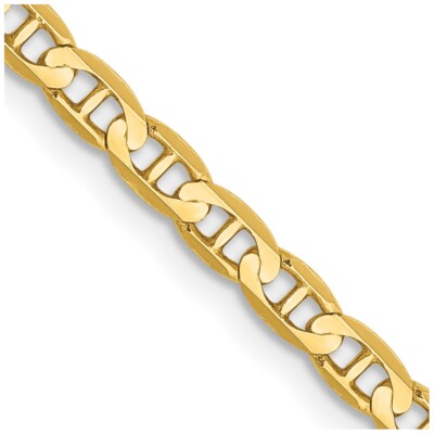 Pre-owned Superdealsforeverything Real 10kt Yellow Gold 3mm Concave Anchor Chain; 20 Inch; Lobster Clasp