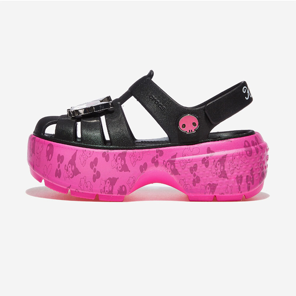 New Womens CROCS STOMP KUROMI FISHERMAN SANDAL CRS210104 BLACK US W 5-9 TAKSE