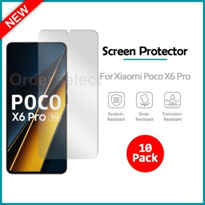 10-Pack LCD Ultra Clear HD Screen Protector for Android Phone Xiaomi Poco X6 Pro