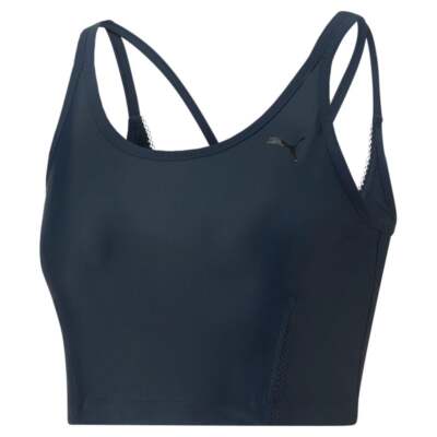 

Puma Studio Ultrabare Strappy Crew Neck Training Crop Top Womens Blue Casual At, Синий