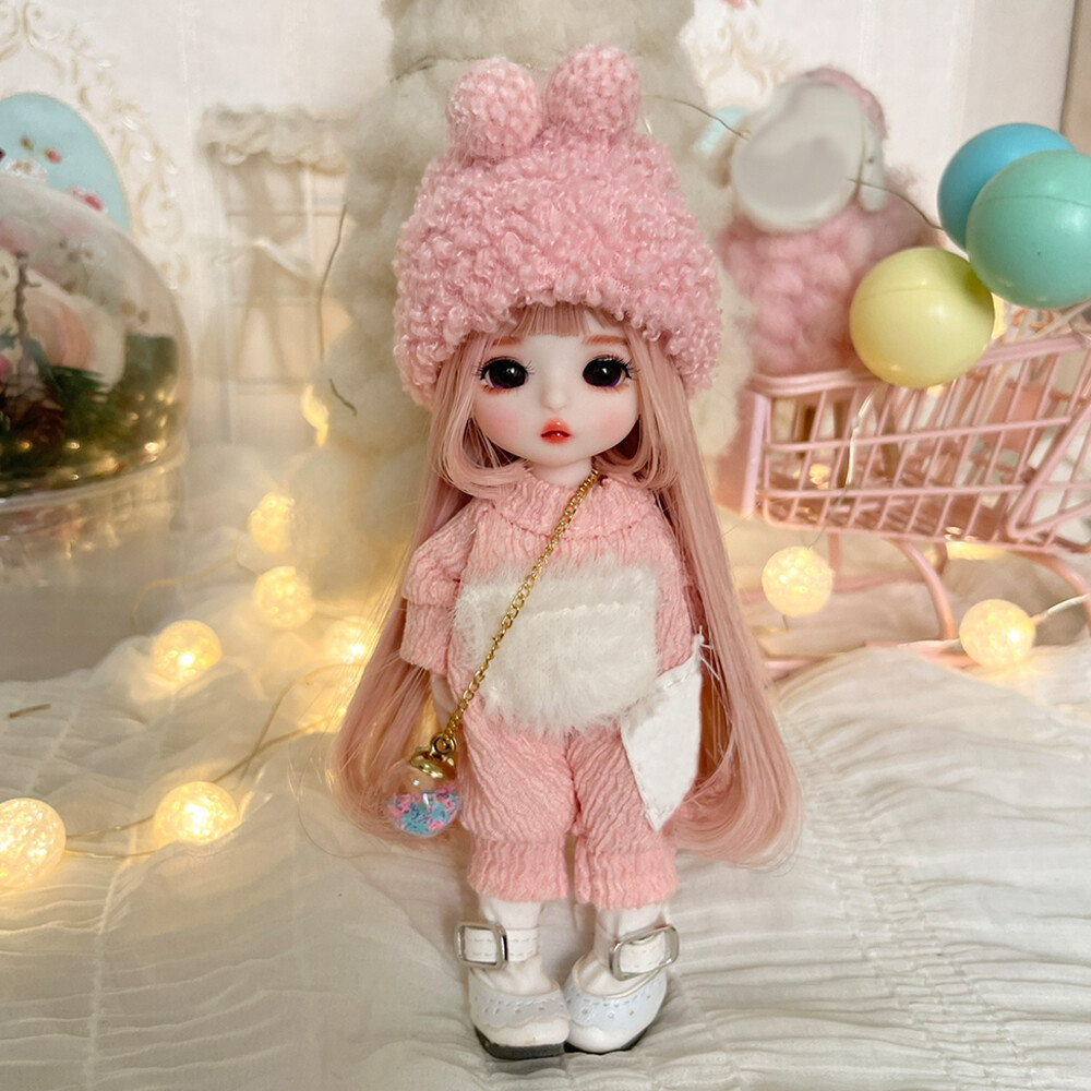 1/8 BJD Doll Mini Cute Girl Doll + Removable Full Set