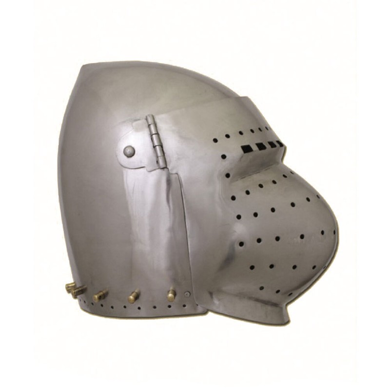 Beckenhaube Mit Visier 14. Jh. Stahl - Schaukampftauglich Bascinet Bassinet Helm