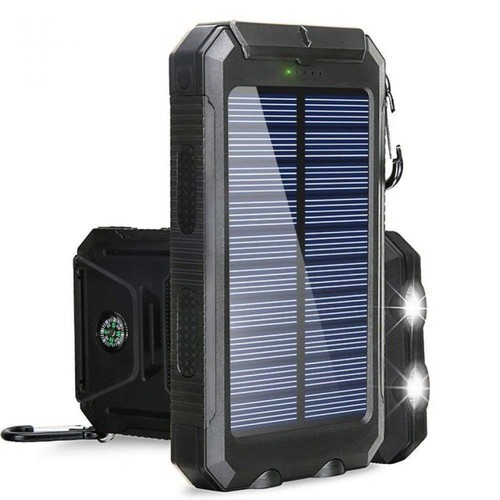 80000mAh Solar Power Bank 2 LED Dual USB External Battery Pack Portable