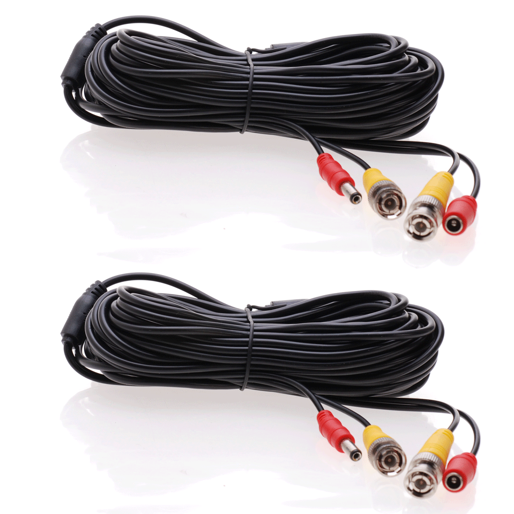 4 x 100ft Security Camera Cable CCTV Video Power Wire BNC RCA White Cord DVR Lot