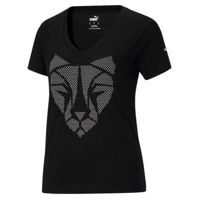 

Футболка Puma Cat Print Inf женская черная повседневная 586120-01, Черный