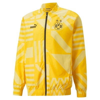 

Puma Bvb Prematch Full Zip Jacket Мужская желтая повседневная спортивная верхняя одежда 76765701, Желтый, Puma Bvb Prematch Full Zip Jacket