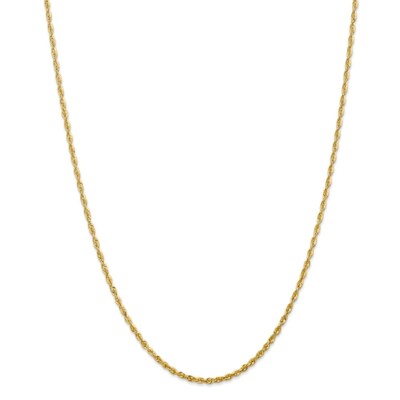 Pre-owned Superdealsforeverything Real 14kt 2.25mm Diamond Cut Extra-light Rope Chain; 18 Inch In Yellow