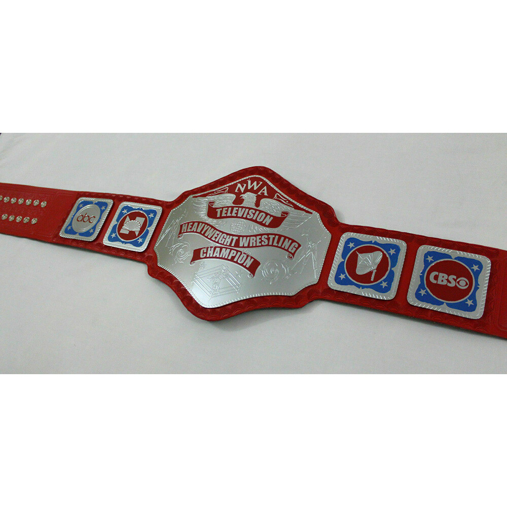NWA TELEVISION WRESTLING CHAMPIONSHIP Replica Title Belt zinc 4mm/2mm Adult Size - Picture 4 of 6