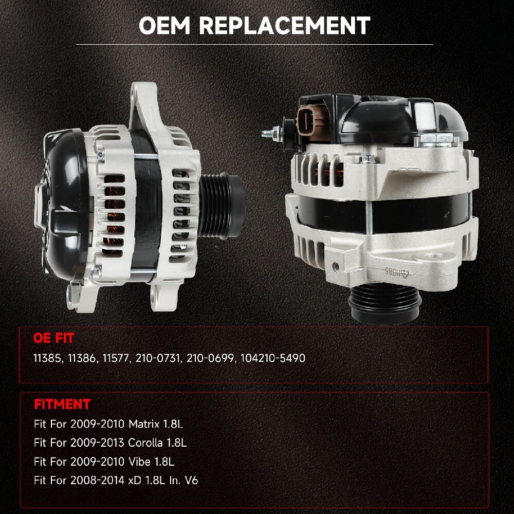 Alternator For Toyota Corolla 2009 2010 2011 2012 2013 11385 11577 27060-0T040~