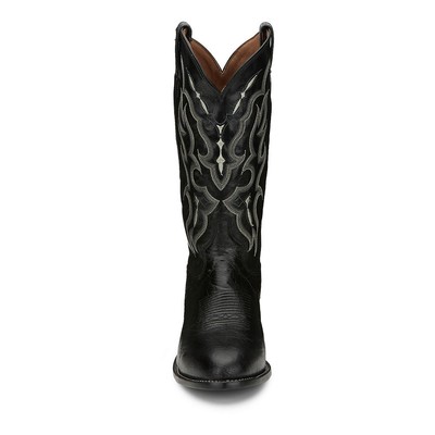 Pre-owned Tony Lama Bonham 13" Round Toe Men's Boot In Black/ivory/ostrich