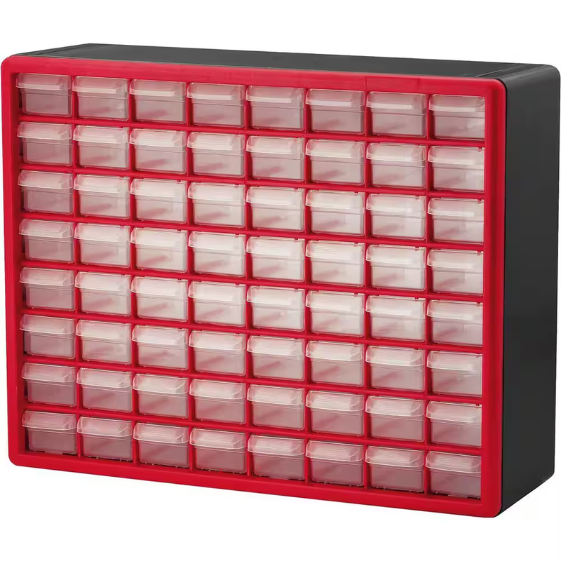 Small Parts Organizer Storage Cabinet 64 Drawer Hardware Bin Tool Storage Box