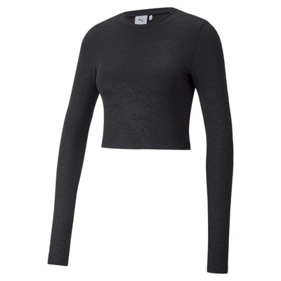 

Женская футболка с круглым вырезом и длинными рукавами Puma Inland Cropped 53581501, Черный