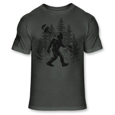 Bigfoot Plumber T-Shirt Funny Sasquatch Plumbing shirt - Athletic T-Shirt - A168
