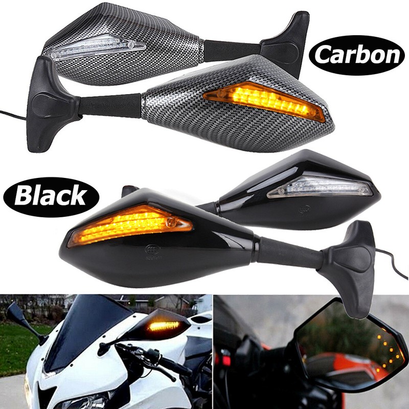K Motorcycle LED Integrated Turn Signal Mirrors for Honda CBR 600