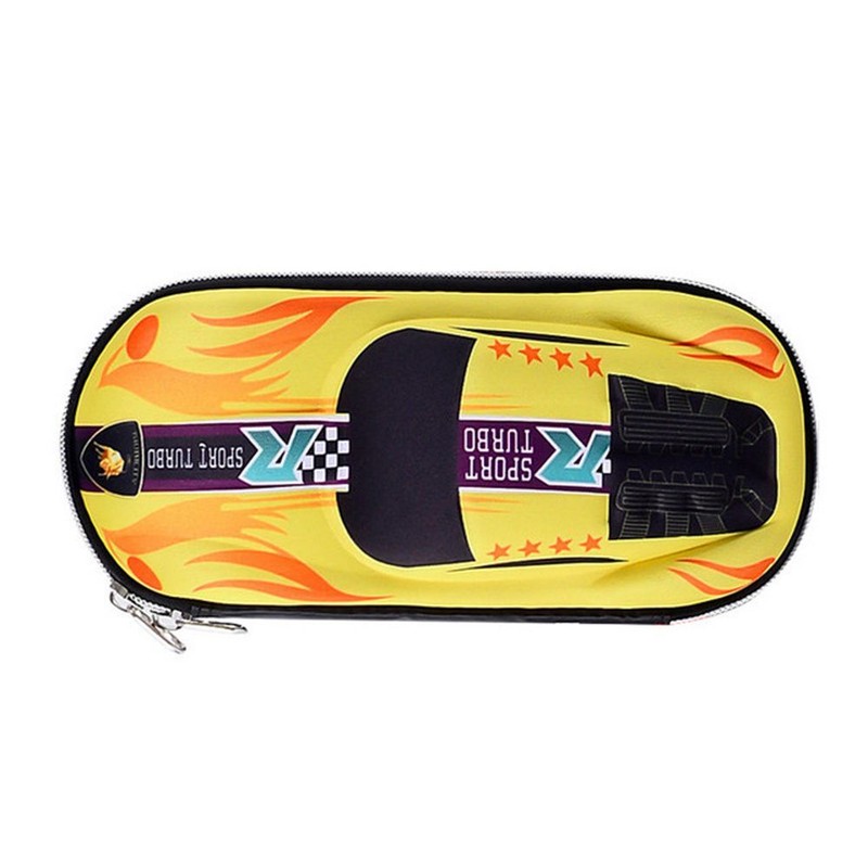 Cartoon Racing Car Pencil Box Pencil Pouch Holder with Hidden Storage Pockets US
