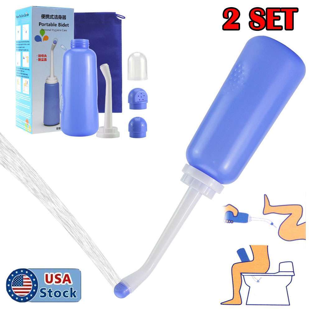 2 Portable 500ml Bidet Handheld Travel Personal Toilet Spray Water Washer Bottle
