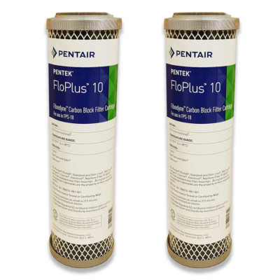 Pentek/Pentair FloPlus 10 Carbon Block Water Filter  0.5 Micron 10 Inch - 2 Pack