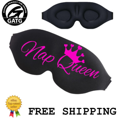 Nap Queen Slogan - 100% Blackout Sleep Masks for Women & Men - Zero Eye Pressure
