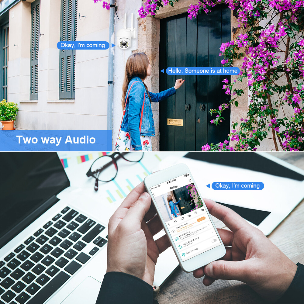 8MP Wireless Security Camera System Outdoor 2.4G WiFi IP Night Vision Cam 1080P