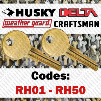 Toolbox Keys Cut to Code RH01 - RH50 for Craftsman Husky Delta Weather Guard