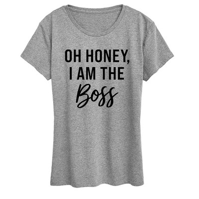 

Женская футболка с мгновенным сообщением I Am The Boss, Heather grey