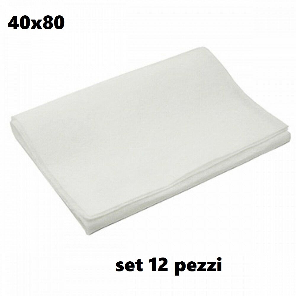 Set 12 Pezzi Filtro Assorbente Per Cappa Da Cucina Bianco Misura 40x80cm dfh