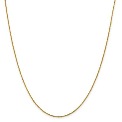 Pre-owned Superdealsforeverything Real 14kt Yellow Gold 1mm Sparkle Singapore Chain; 22 Inch; Lobster Clasp