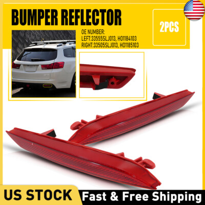 2x LED Rear Bumper Reflector Brake Light For Honda Insight CRZ CRV FIT Acura TSX