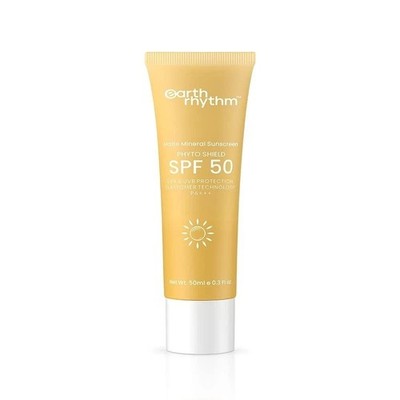 Earth Rhythm SPF 50 PA+++ Matte Mineral Sunscreen with 9% Zinc Oxide, 50ml