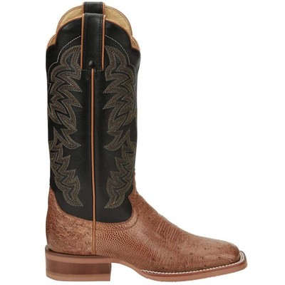 

Justin Boots Ralston Smooth Ostrich Square Toe Cowboy Womens Brown Casual Boots, Коричневый, Justin Boots Ralston Smooth Ostrich Square Toe Cowboy