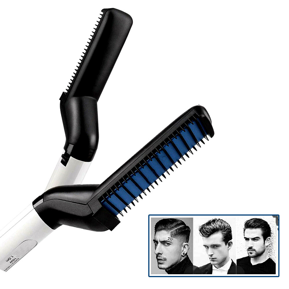 Men S Ceramic Beard Hair Straightening Brush Beard Straighteners