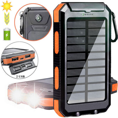 2024 Super 30000mAh USB Portable Charger Solar Power Bank for Cell Phone Gife