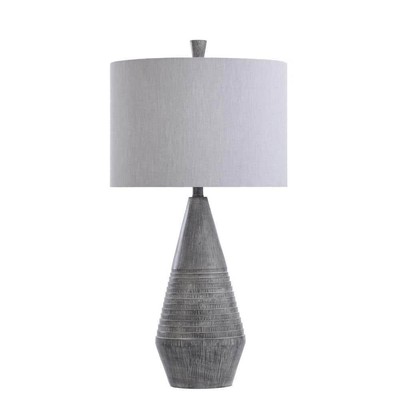 StyleCraft Table Lamp 31'' Faux Wood Poly Resin Gray Finished Lamp Body Base