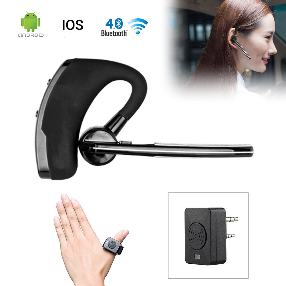 Wireless Bluetooth Headset V5.0 + PTT For Kenwood TYT Ham Amateur Two