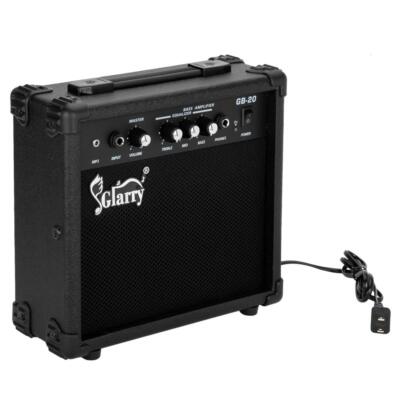 New Glarry  Black Electri Bass Guitar 20W Amplifiers Electric Bass Sound AMP
