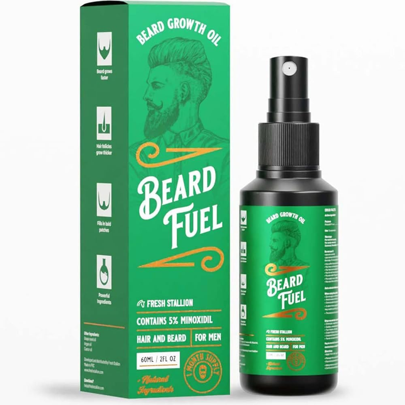 Beard Growth Serum 5% Minoxidil with Biotin (1 Month Supply) - Beard Fuel Hair F