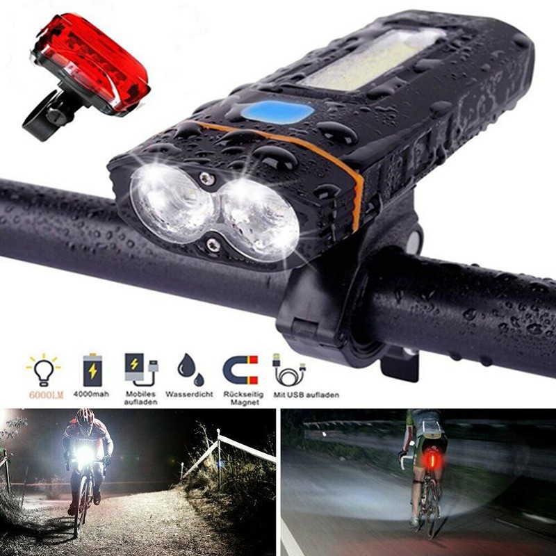 2 led licht am fahrrad mit einem akku