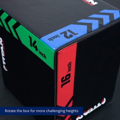 Titan Fitness Youth Pro-Duty Heavy Foam Plyometric Box, 12in 14in 16in