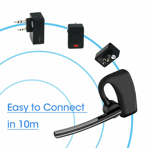 WIRELESS BLUETOOTH WALKIE TALKIE HEADSET MICROPHONES EARPIECE PTT TWO WAY RADIOS