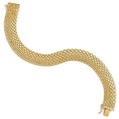 Pre-owned Superdealsforeverything Real 14kt Yellow Gold Polished Bracelet; 8 Inch