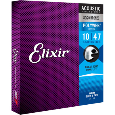 Elixir POLYWEB 80/20 Bronze Acoustic   12-String 11150 Light .010-.047