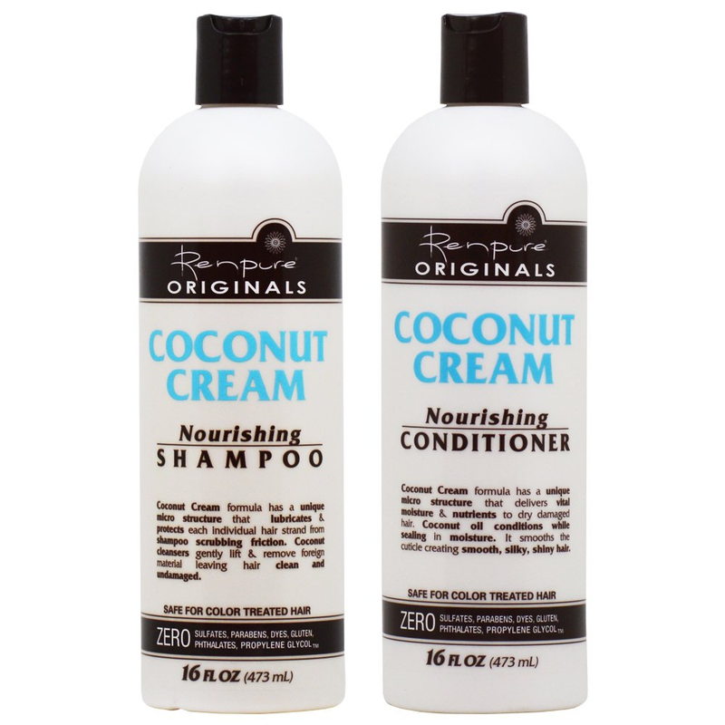 Renpure Coconut Cream & Vitamin E Nourishing Shampoo for All Hair Types 32 Fl Oz