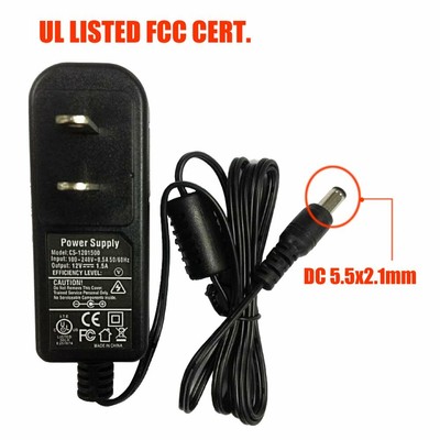 2 Packs AC to DC 12V 1.5A 12V1.5A Power Supply Switching for DVR NVR Cameras ...